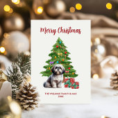Shih Tzu Dog Familie Kerstmis Feestdagenkaart