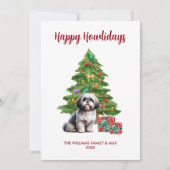 Shih Tzu Dog Familie Kerstmis Feestdagenkaart (Voorkant)