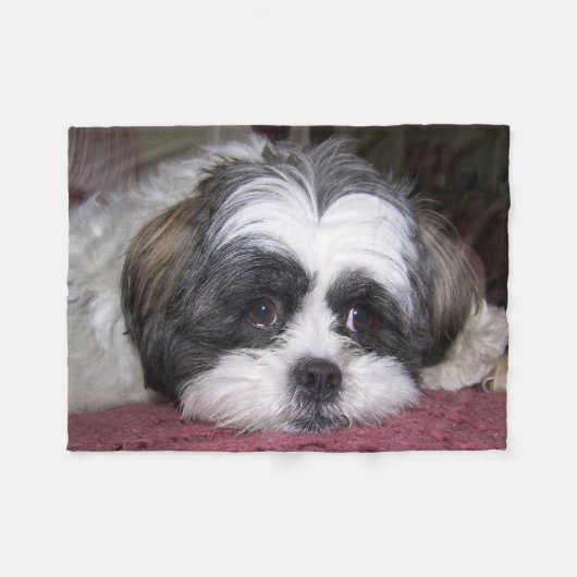 Shih Tzu Dog Fleece Deken (Voorkant (Horizontaal))