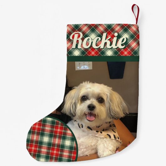 Shih Tzu Dog gepersonaliseerd Kleine Kerstsok (Achterkant)