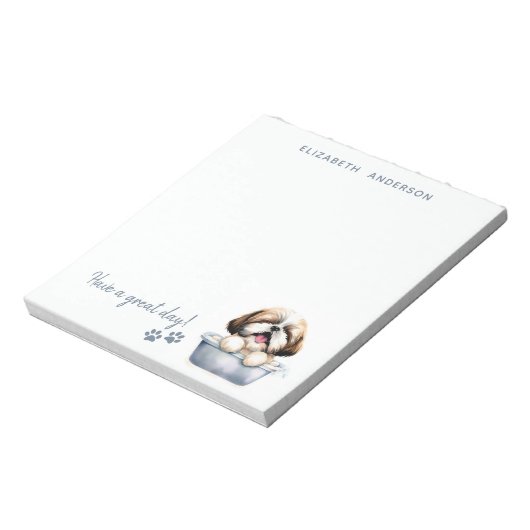 Shih Tzu Dog gepersonaliseerd Notitieblok (Linkerzijde)