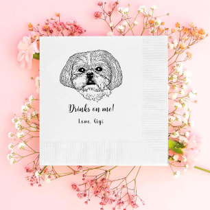 Shih Tzu Dog gepersonaliseerde Drink op me servett Servet