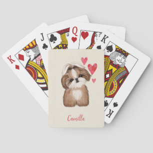 Shih Tzu Dog Gepersonaliseerde Huisdier naam Pokerkaarten