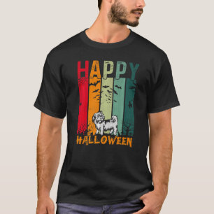 Shih Tzu Dog Girls boys Retro Halloween Dinner Pa T-shirt