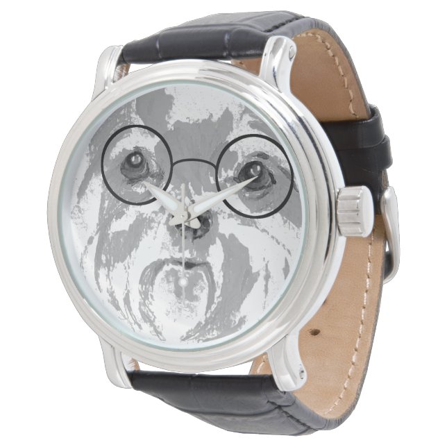 Shih Tzu Dog Glasses Horloge (Gekanteld)