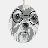 Shih Tzu Dog Glasses Keramisch Ornament (Rechts)