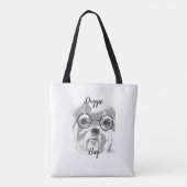 Shih Tzu Dog Glasses Tote Bag (Achterkant)
