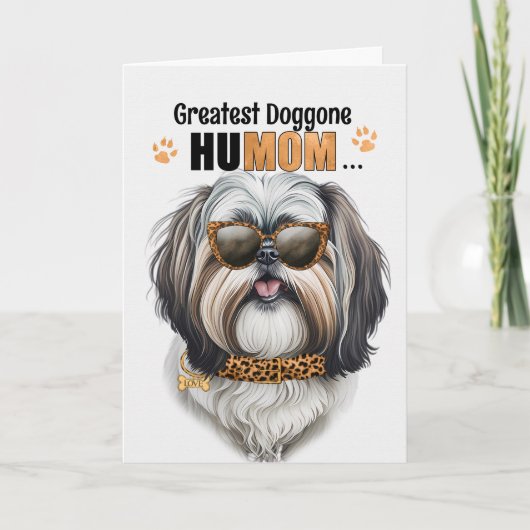 Shih Tzu Dog Greatest HuMOM Moederdag Feestdagen Kaart (Voorkant)