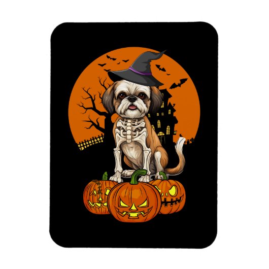 Shih Tzu Dog Halloween Magneet (Verticaal)