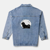 Shih Tzu Dog - Halloween Moon Silhouette Classic T Denim Jacket (Achterkant)