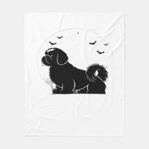 Shih Tzu Dog - Halloween Moon Silhouette Classic T Fleece Deken