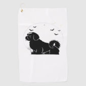 Shih Tzu Dog - Halloween Moon Silhouette Classic T Golfhanddoek (Voorkant)