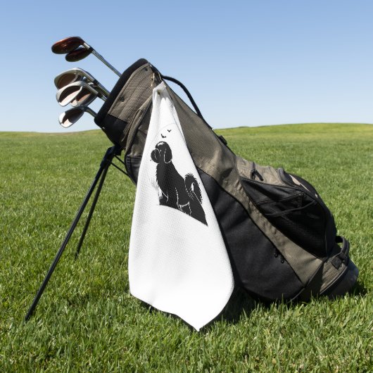 Shih Tzu Dog - Halloween Moon Silhouette Classic T Golfhanddoek (Groen)