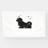 Shih Tzu Dog - Halloween Moon Silhouette Classic T Spandoek (Horizontaal)