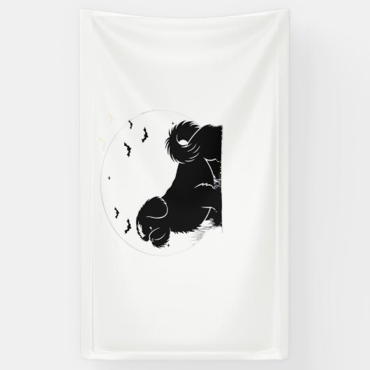 Shih Tzu Dog - Halloween Moon Silhouette Classic T Spandoek (Verticaal)
