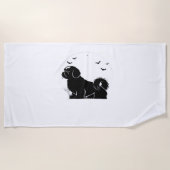 Shih Tzu Dog - Halloween Moon Silhouette Classic T Strandlaken (Voorkant)