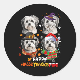 Shih Tzu Dog Halloween Thanksgiving Ronde Sticker
