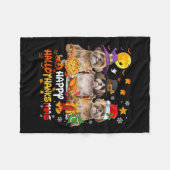 Shih Tzu Dog Happy Halloween Thanksgiving Merry Ch Fleece Deken (Voorkant (Horizontaal))