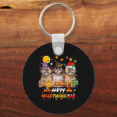 Shih Tzu Dog Happy Halloween Thanksgiving Merry Ch Sleutelhanger (Voorkant)