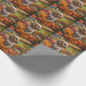 Shih Tzu Dog Herfst Oogst Thanksgiving Cadeaupapier (Hoek)