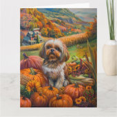 Shih Tzu Dog Herfst Oogst Thanksgiving Kaart (Voorkant)