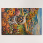 Shih Tzu Dog Herfst Oogst Thanksgiving Legpuzzel (Horizontaal)