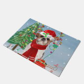 Shih Tzu Dog in sneeuwkerst Deurmat (Schuin)