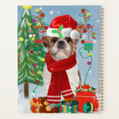 Shih Tzu Dog in sneeuwkerst Planner (Achterkant)