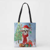 Shih Tzu Dog in sneeuwkerst Tote Bag (Voorkant)