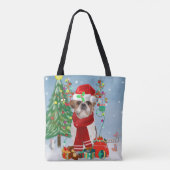 Shih Tzu Dog in sneeuwkerst Tote Bag (Achterkant)