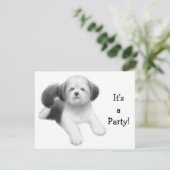 Shih Tzu Dog Invitation Kaart (Staand voorkant)