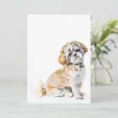 Shih Tzu Dog Invitation Kaart (Staand voorkant)