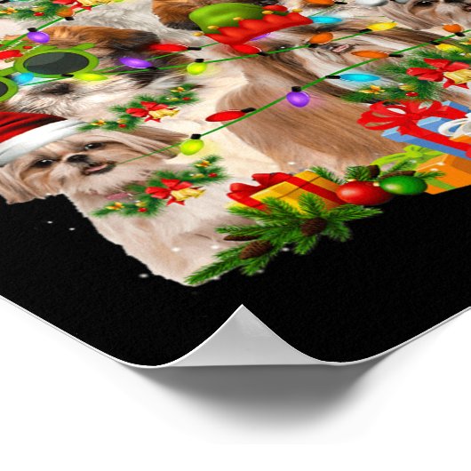 Shih Tzu Dog kerstboom Poster (Hoek)