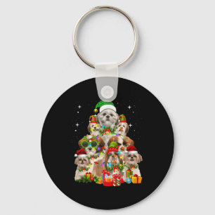 Shih Tzu Dog kerstboom Sleutelhanger