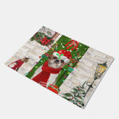 Shih Tzu Dog Kerstmis Deurmat (Schuin)
