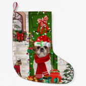Shih Tzu Dog Kerstmis Kleine Kerstsok (Voorkant)