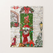 Shih Tzu Dog Kerstmis Legpuzzel (Verticaal)
