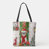 Shih Tzu Dog Kerstmis Tote Bag (Achterkant)