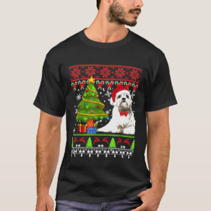 Shih Tzu Dog kerstrenrendieren - kersthond 2020 T-shirt