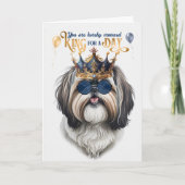 Shih Tzu Dog King for a Day Funny Birthday Kaart (Voorkant)