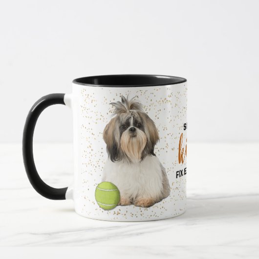 Shih-Tzu Dog Kisses Fix Alles Mok (Links)