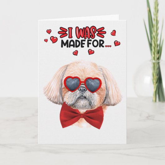 Shih Tzu Dog maakte zich klaar om van je Valentijn Feestdagen Kaart (Voorkant)