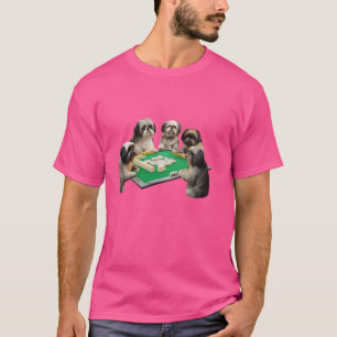 Shih Tzu Dog Mahjong Grappig T-shirt Hondenbrief M