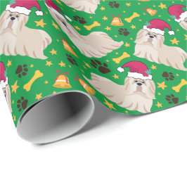 Shih Tzu Dog met Kerstmis Cadeaupapier