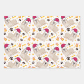Shih Tzu Dog met Kerstmis Inpakpapier Vel (Voorkant 3)