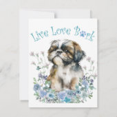Shih Tzu Dog Mom Floral Notitiekaartje (Achterkant)