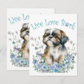 Shih Tzu Dog Mom Floral Notitiekaartje (Voorkant / Achterkant)