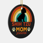 Shih Tzu Dog Mom Sunset gepersonaliseerd Keramisch Ornament (Rechts)