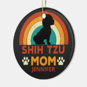 Shih Tzu Dog Mom Sunset gepersonaliseerd Keramisch Ornament (Links)