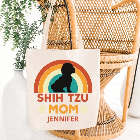  Shih Tzu Dog Mom Sunset gepersonaliseerd Tote Bag
